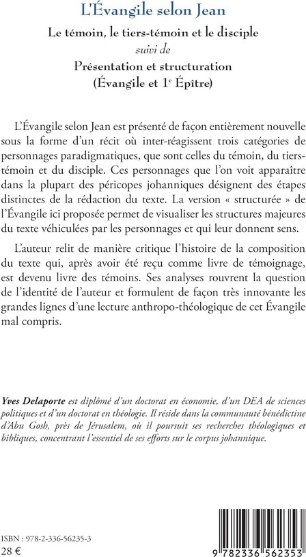 Quatrième de couverture de « L'Évangile selon Jean... »