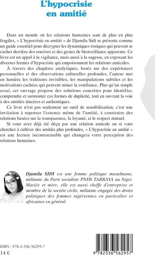 Quatrième de couverture de « L'hypocrisie en amitié »