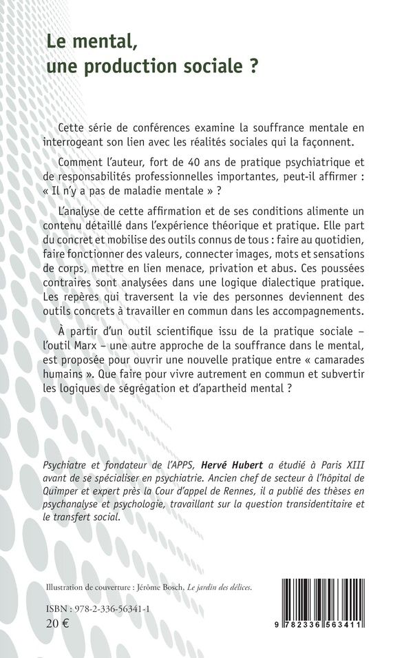 Quatrième de couverture de « Le mental, une production sociale ? »