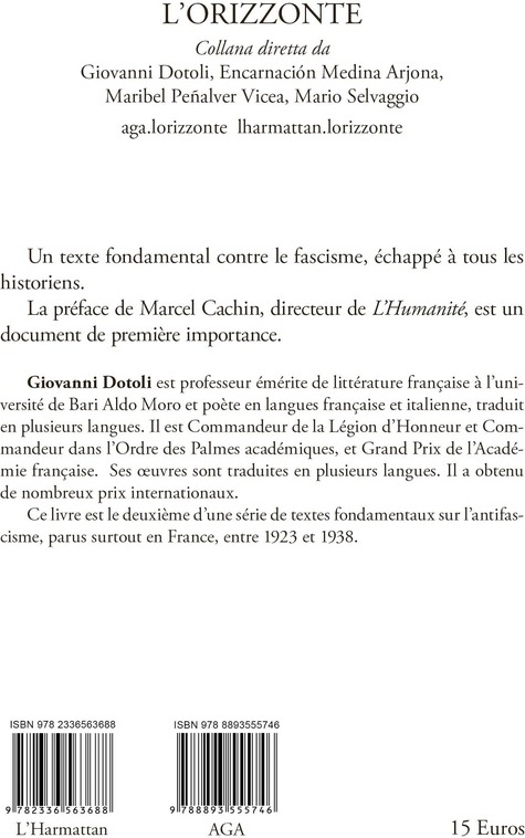 Quatrième de couverture de « L'Italie sous la terreur : à bas, le fascisme assassin ! »