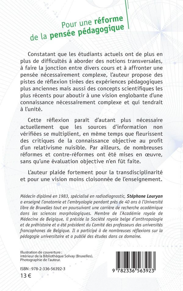 Quatrième de couverture de « Pour une réforme de la pensée pédagogique : réflexions autour de la dispersion des savoirs »