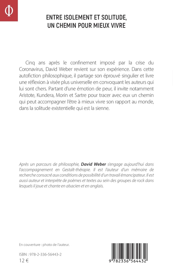 Quatrième de couverture de « Entre isolement et solitude, un chemin pour mieux vivre »