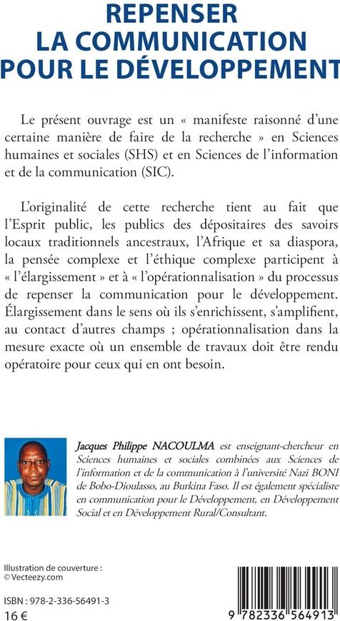 Quatrième de couverture de « Repenser la communication pour le développement »