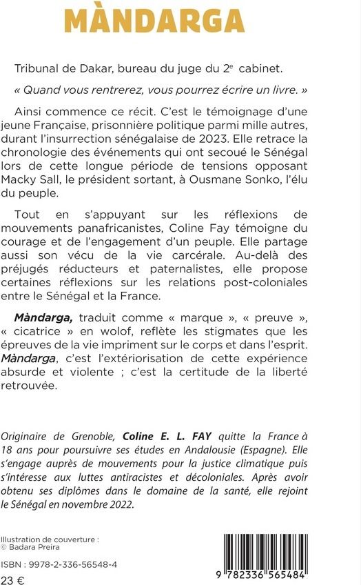 Quatrième de couverture de « Màndarga »