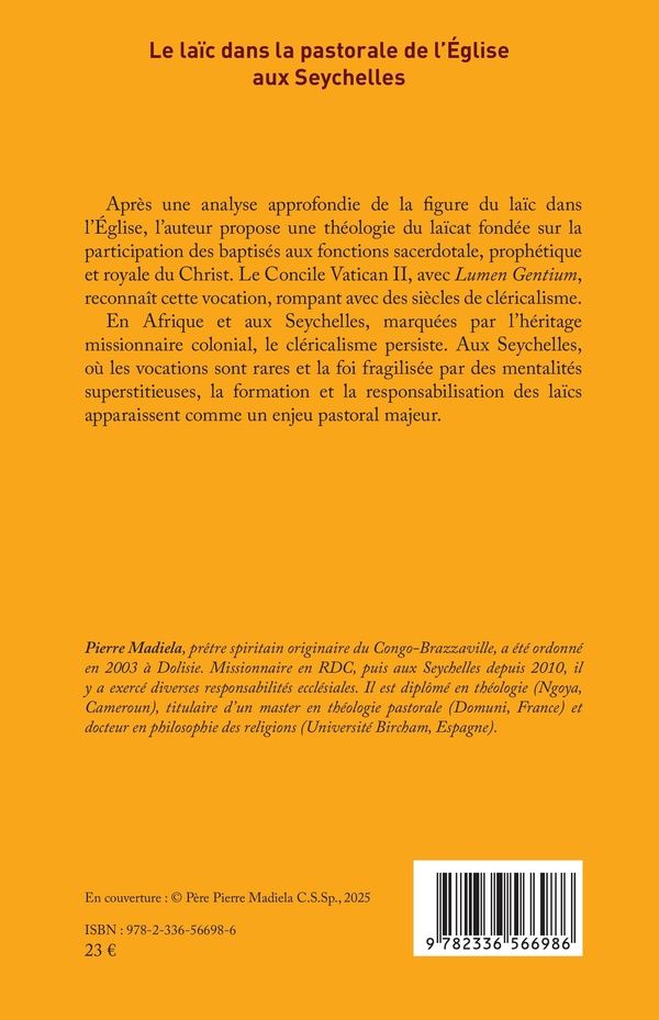 Quatrième de couverture de « Le laïc dans la pastorale de l'Église aux Seychelles »