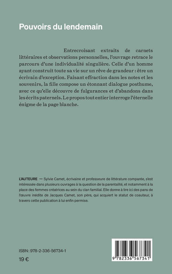 Quatrième de couverture de « Pouvoirs du lendemain : feuillets »