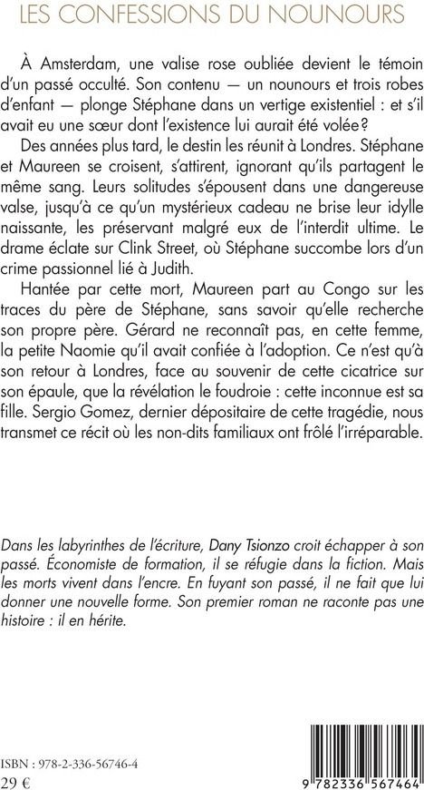 Quatrième de couverture de « Les confessions du nounours : roman »
