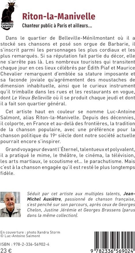 Quatrième de couverture de « Riton-la-Manivelle : chanteur public à Paris et ailleurs »