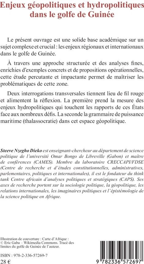 Quatrième de couverture de « Enjeux géopolitiques et hydropolitiques dans le golfe de Guinée »