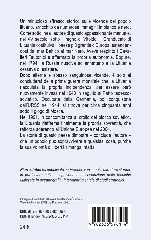 Quatrième de couverture de « La Lituania millenaria : nel cuore di un'Europa orientale lacerata »