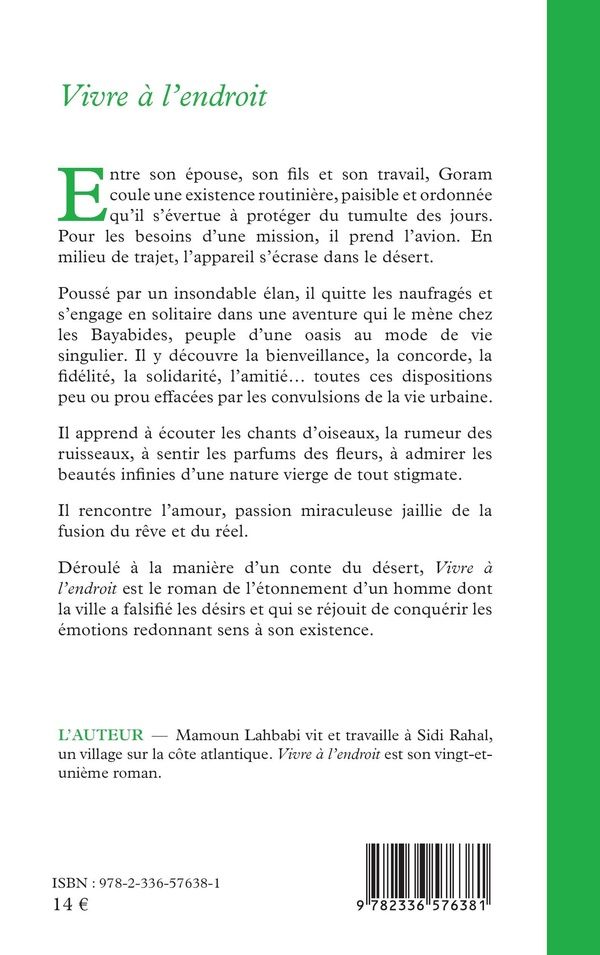 Quatrième de couverture de « Vivre à l'endroit : roman »