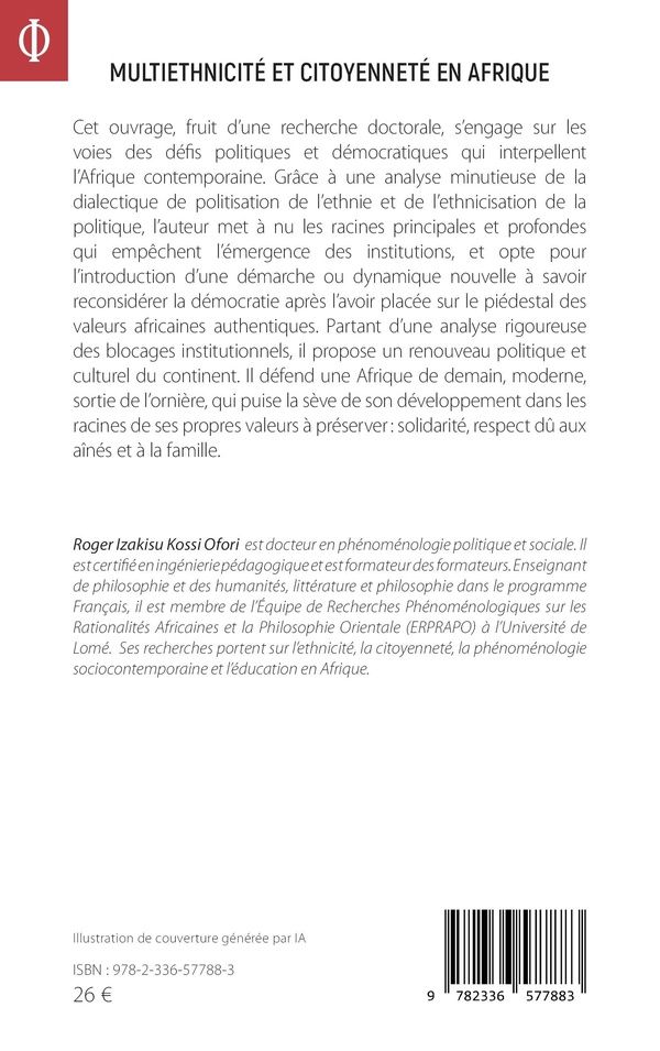 Quatrième de couverture de « Multiethnicité et citoyenneté en Afrique : prolégomènes à une pédagogie du vivre-ensemble »
