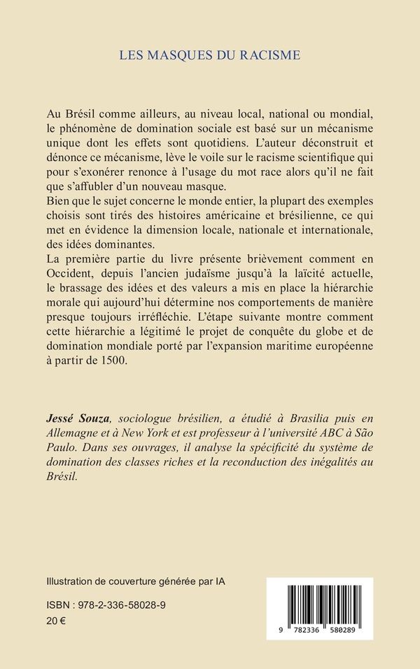 Quatrième de couverture de « Les masques du racisme : Du racisme biologique au racisme culturel »