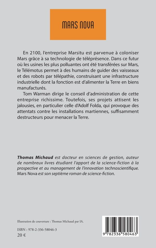 Quatrième de couverture de « Mars nova : roman »