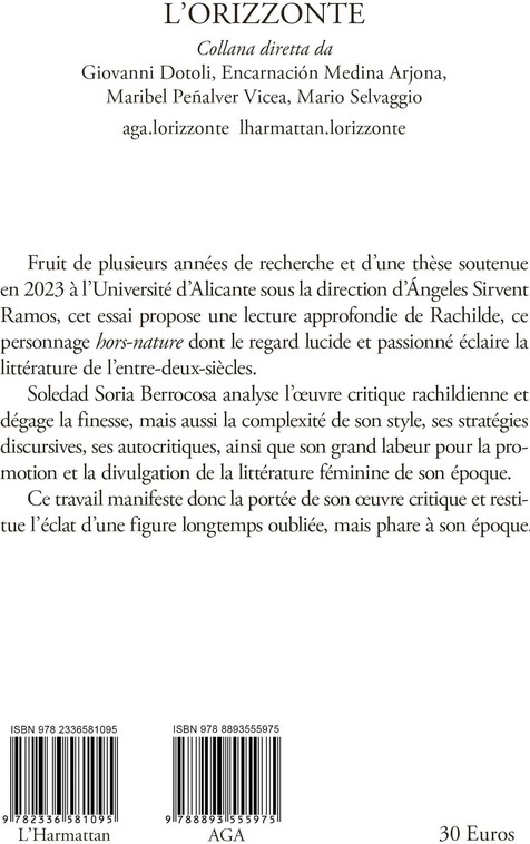 Quatrième de couverture de « RACHILDE, LA FEMME CRITIQUE LITTERAIRE AU MERCURE DE FRANCE »