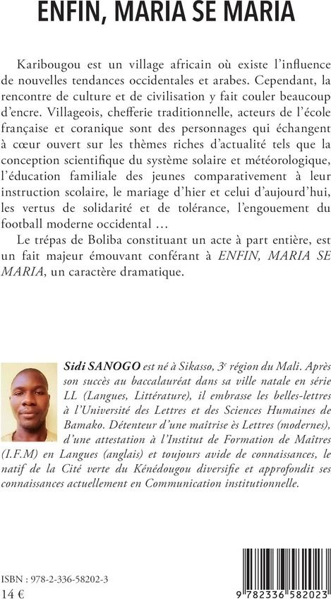 Quatrième de couverture de « ENFIN, MARIA SE MARIA »