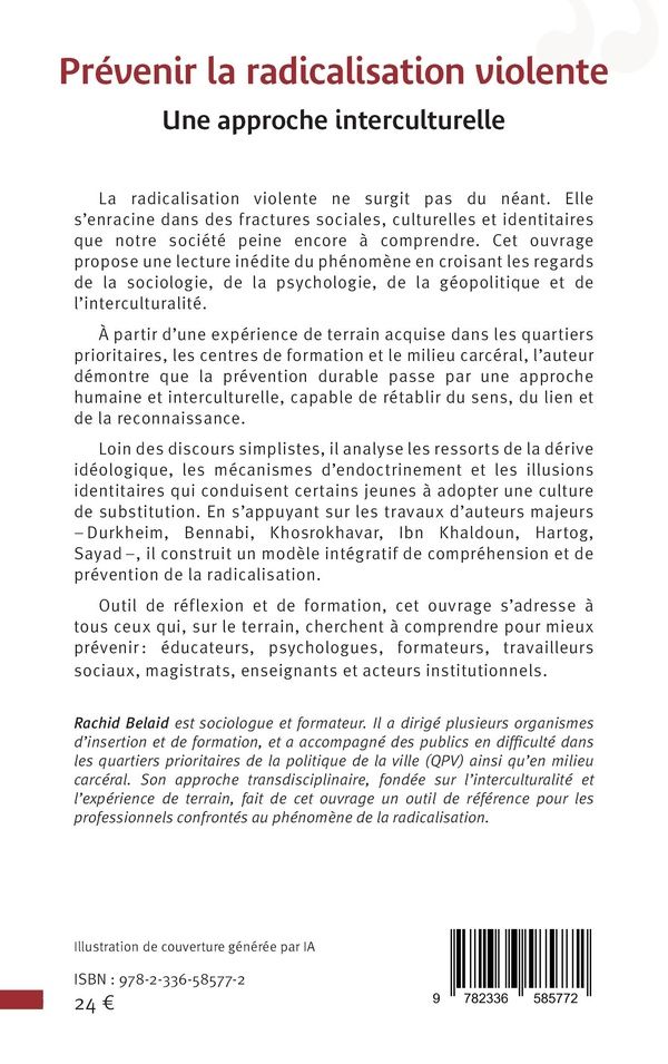 Quatrième de couverture de « Prévenir la radicalisation violente : une approche interculturelle »