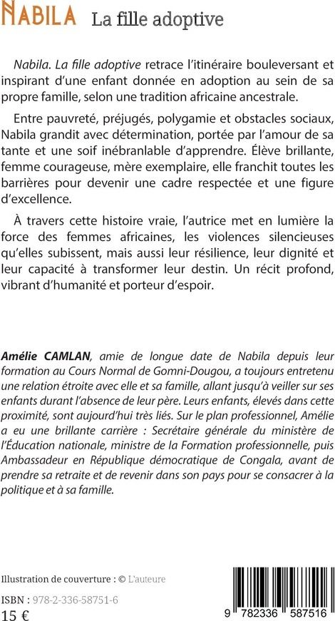 Quatrième de couverture de « Nabila : La fille adoptive »