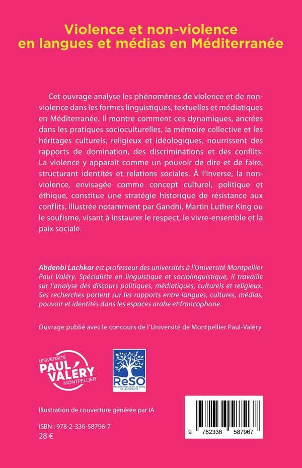 Quatrième de couverture de « Violence et non-violence en langues et médias en Méditerranée »