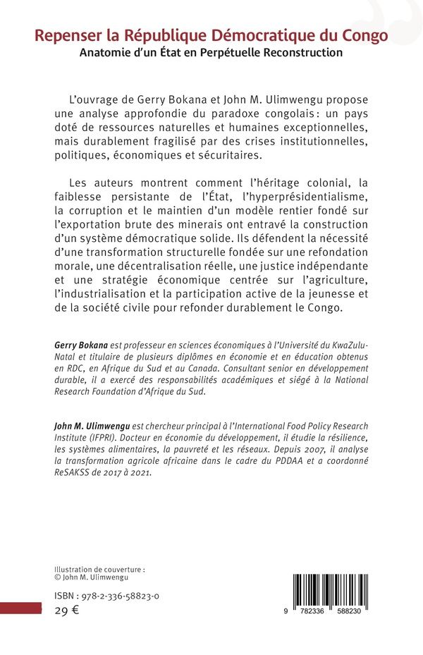 Quatrième de couverture de « Repenser la République démocratique du Congo : anatomie d'un État en perpétuelle reconstruction »