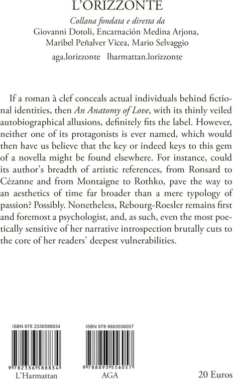 Quatrième de couverture de « An anatomy of love »