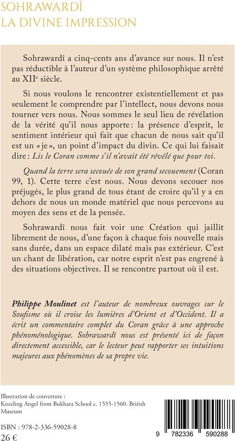 Quatrième de couverture de « Sohrawardî : la divine impression »