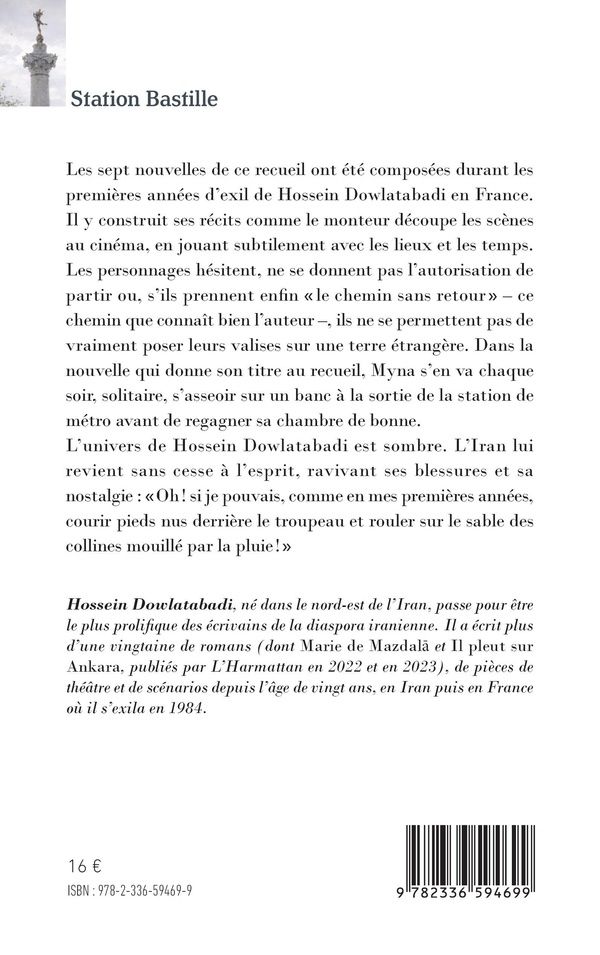 Quatrième de couverture de « Station Bastille : Nouvelles »