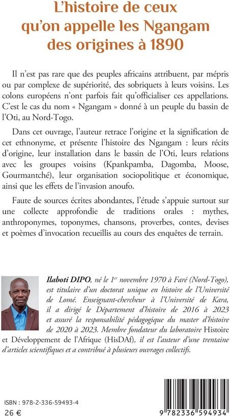 Quatrième de couverture de « L histoire de ceux qu on appelle les Ngangam des origines à 1890 »