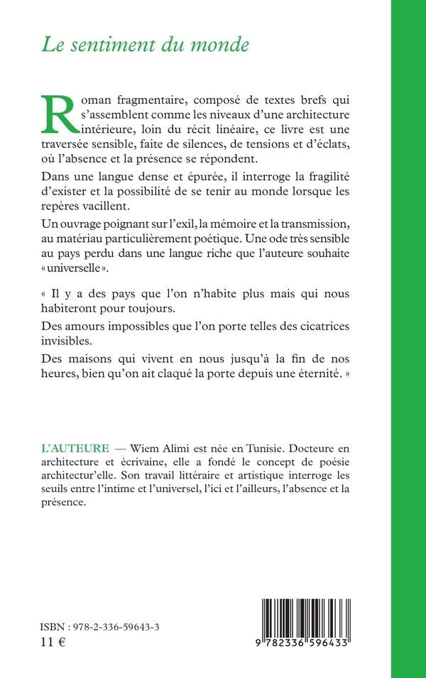 Quatrième de couverture de « Le sentiment du monde »