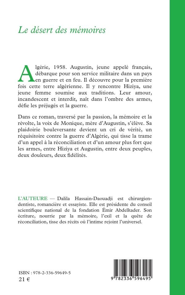 Quatrième de couverture de « Le Désert des mémoires : roman »