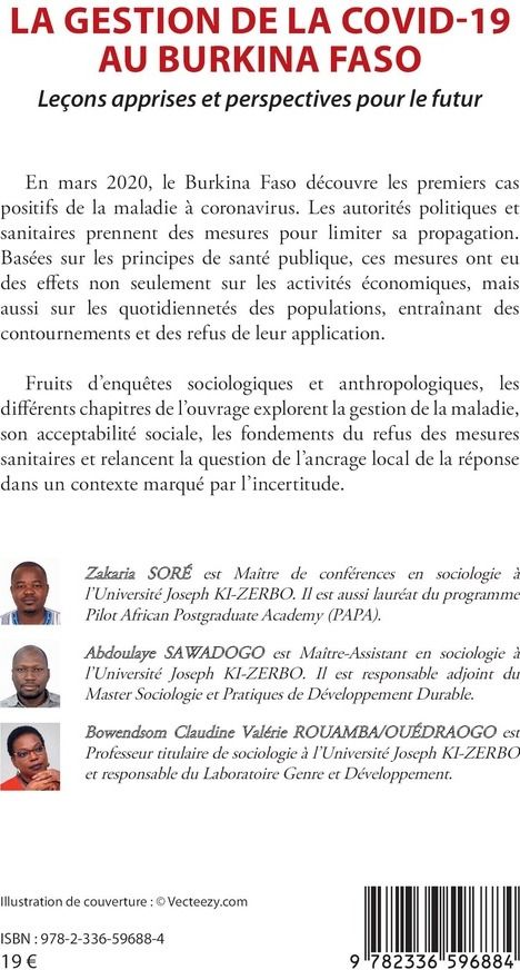 Quatrième de couverture de « La gestion de la Covid-19 au Burkina Faso : Leçons apprises et perspectives pour le futur »