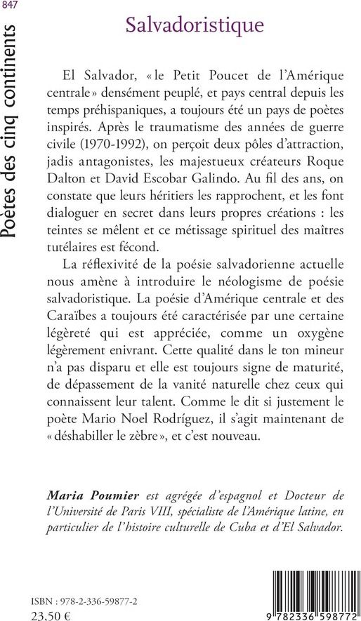 Quatrième de couverture de « Salvadoristique : Anthologie de poésie salvadorienne contemporaine »