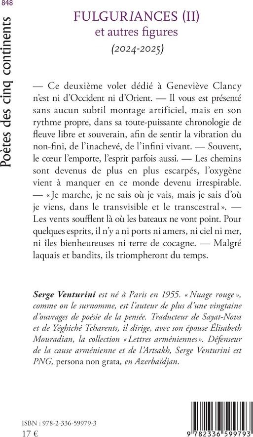 Quatrième de couverture de « Fulguriances et autres figures : (2024-2025) »