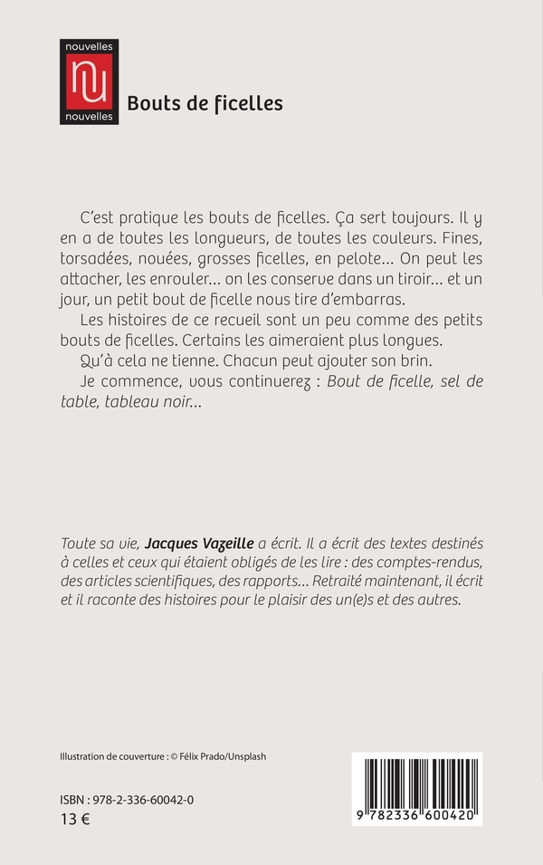 Quatrième de couverture de « Bouts de ficelles »