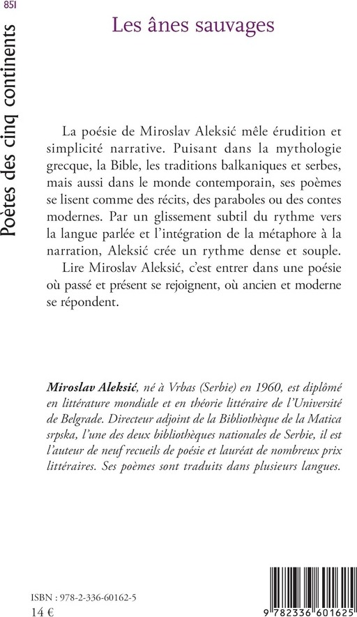 Quatrième de couverture de « Les Ânes sauvages »