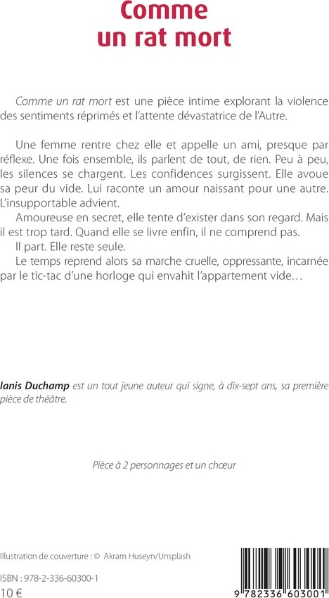 Quatrième de couverture de « Comme un rat mort »