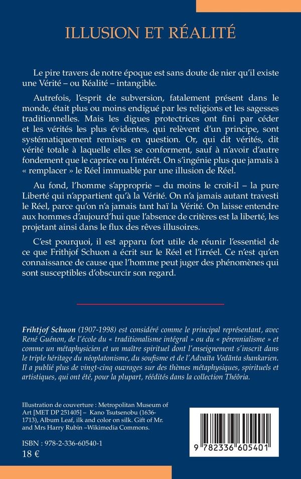 Quatrième de couverture de « Illusion et réalité »