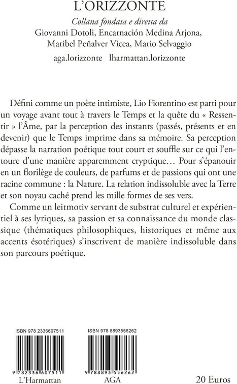 Quatrième de couverture de « Il fuoco dell'anima : Le feu dans l'âme »