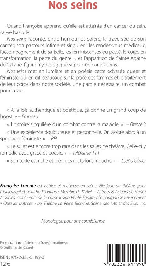 Quatrième de couverture de « Nos seins »
