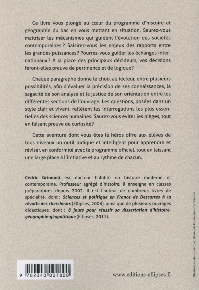 Quatrième de couverture de « LE BAC HISTOIRE-GEO DONT VOUS ETES LE HEROS »