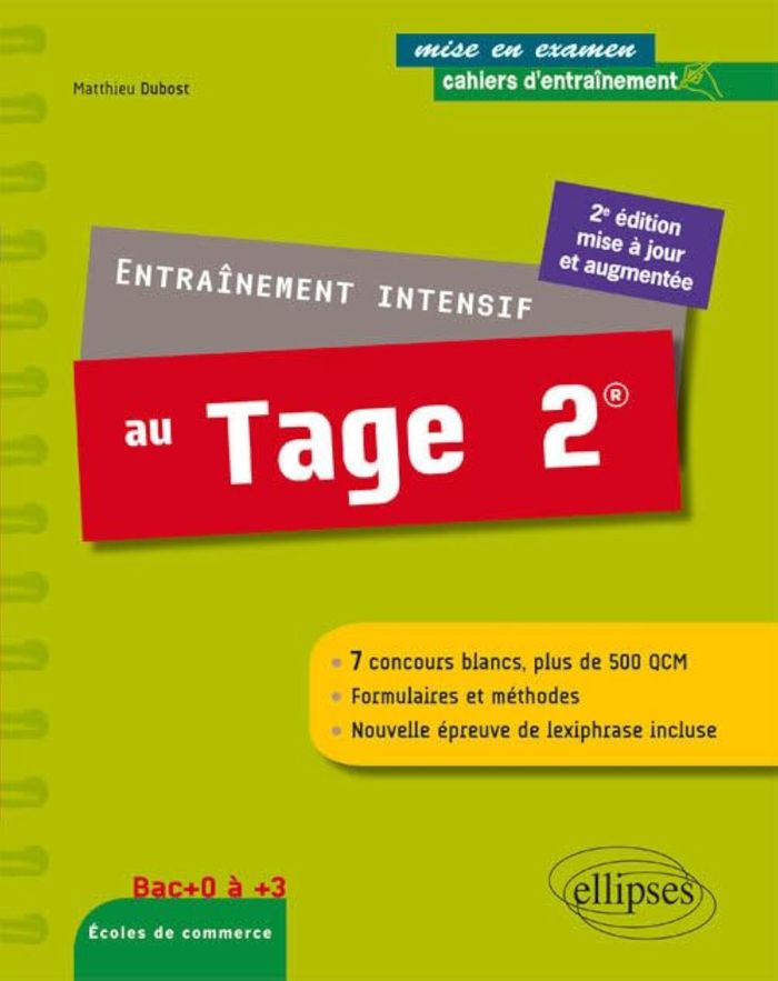 Couverture du livre « ENTRAINEMENT INTENSIF AU TAGE 2 » de Matthieu Dubost, librairie Les Contes Infusés à Corte