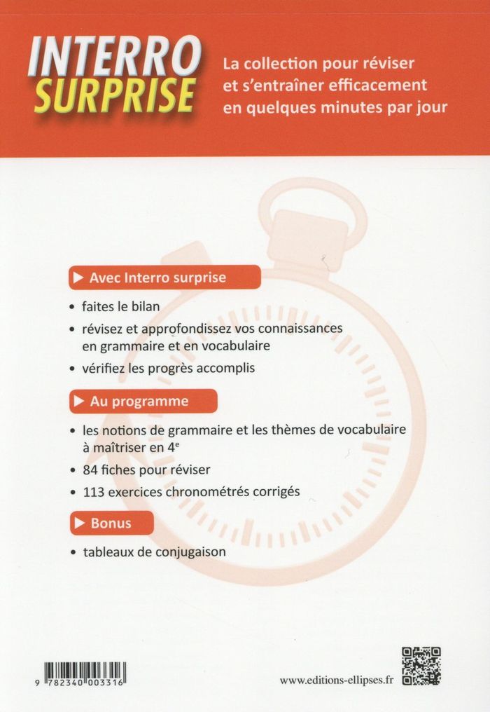 Quatrième de couverture de « ESPAGNOL INTERRO SURPRISE 4E »
