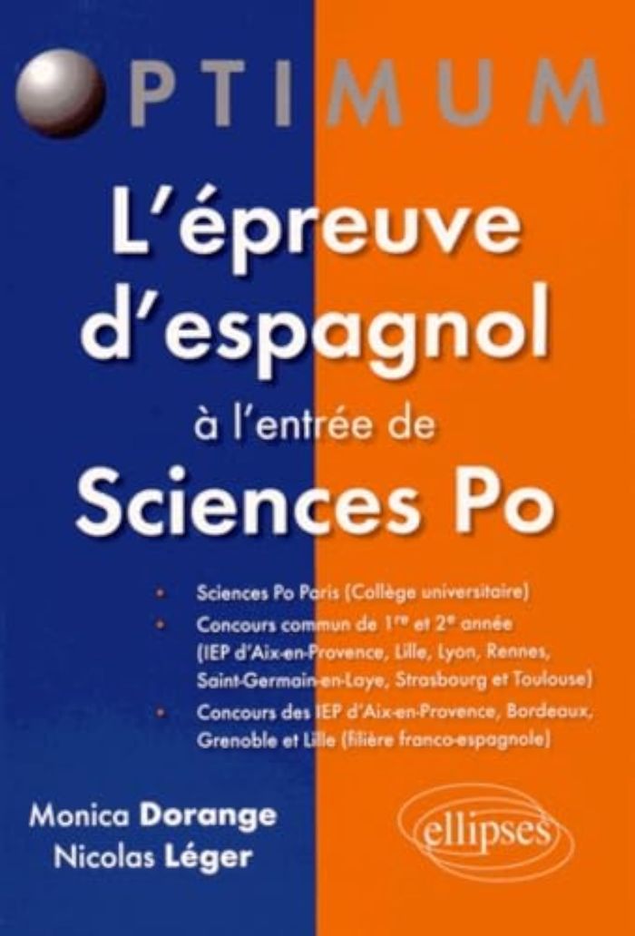 Couverture du livre « L'EPREUVE D'ESPAGNOL A L'ENTREE DE SCIENCES PO » de Dorange/leger, librairie Les Contes Infusés à Corte