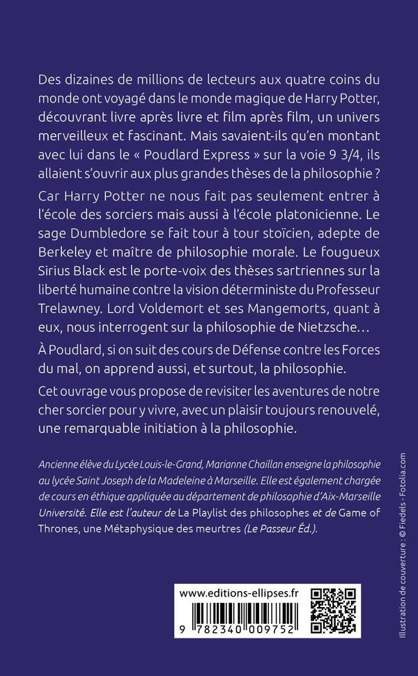 Quatrième de couverture de « HARRY POTTER A L'ECOLE DE LA PHILOSOPHIE. ETUDE PHILOSOPHIQUE »