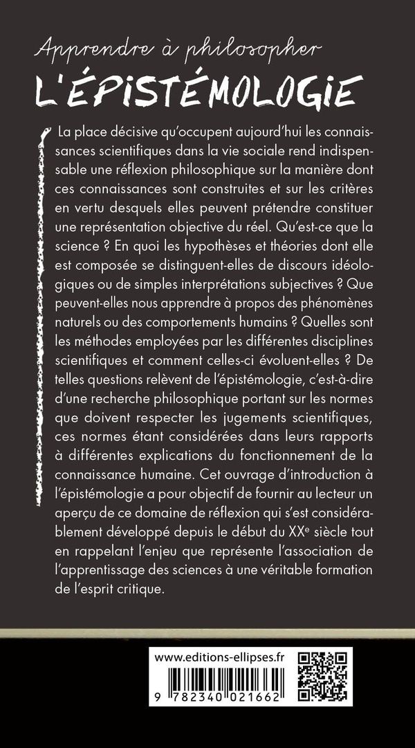 Quatrième de couverture de « L'EPISTEMOLOGIE »