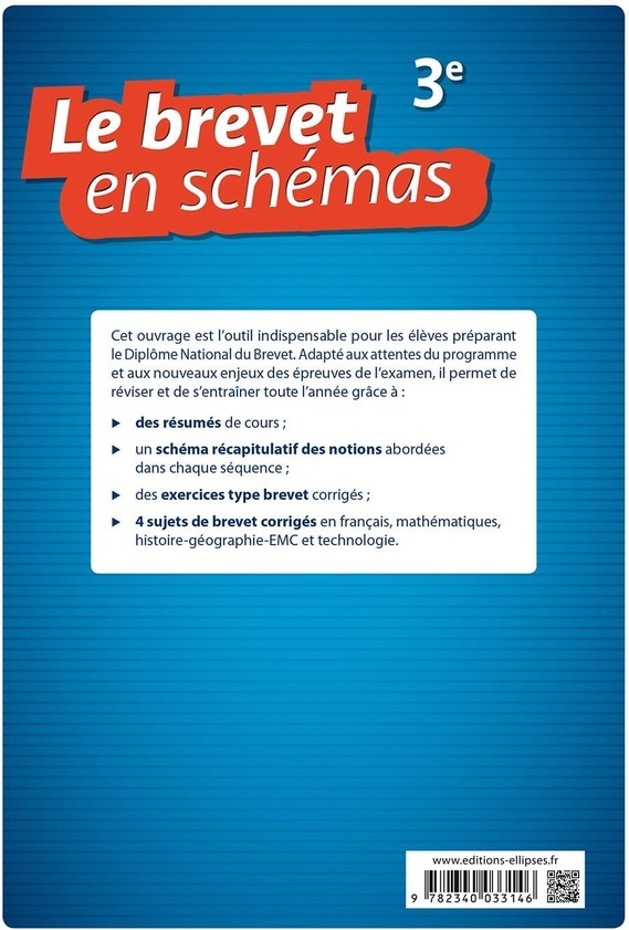 Quatrième de couverture de « LE BREVET EN SCHEMAS »