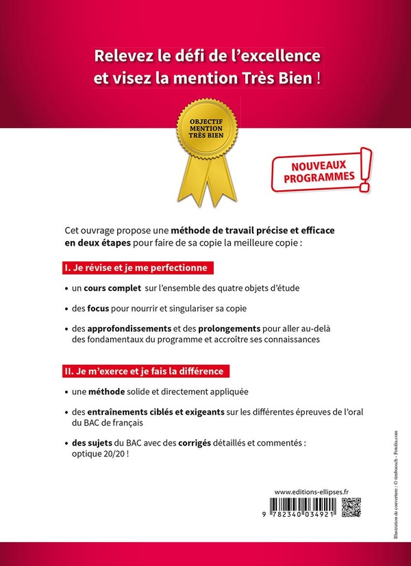 Quatrième de couverture de « FRANCAIS EPREUVES ORALES DU BAC - 1RE - NOUVEAUX PROGRAMMES »