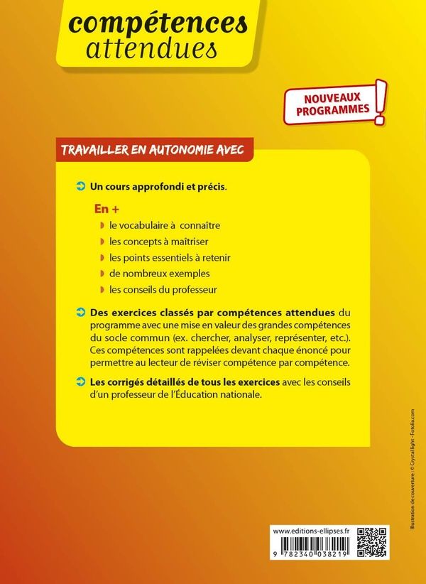 Quatrième de couverture de « SPECIALITE PHYSIQUE-CHIMIE - TERMINALE - NOUVEAUX PROGRAMMES »