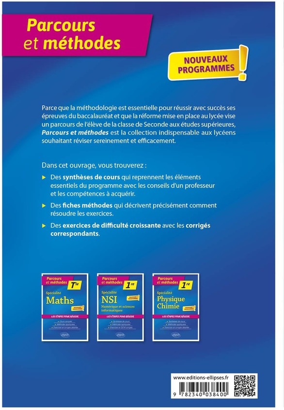 Quatrième de couverture de « SPECIALITE PHYSIQUE-CHIMIE - TERMINALE - NOUVEAUX PROGRAMMES »
