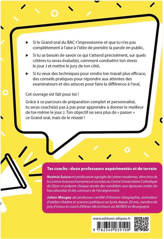 Quatrième de couverture de « GUIDE POUR REUSSIR LE GRAND ORAL DU BAC. NOUVEAUX PROGRAMMES »